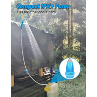 LIBERRWAY Camping Shower Přenosná cestovní sprcha pro venkovní použití se sprchovou hlavicí, 1,8m hadicí, USB kabelem, 45-60min 