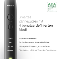 Aquasonic Black Series Ultra Whitening Electric Toothbrush - ADA Accepted - 8 kartáčkových hlavic a cestovní pouzdro - bezdrátov