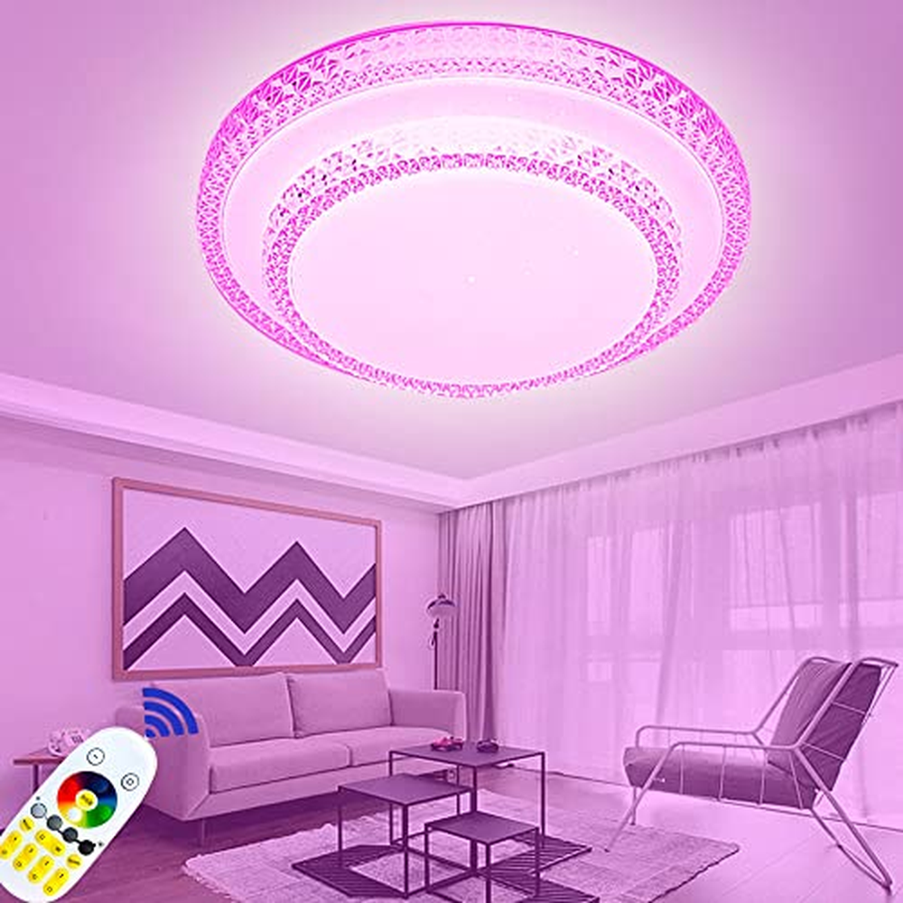 BFYLIN 72W kulaté LED stropní svítidlo Starlight Effect Crystal Starlight stropní svítidlo Energeticky úsporné svítidlo Stropní 