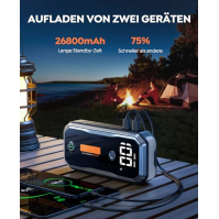 Startovací powerbanka do auta, 5000A špičkový proud 26800mAh startovací powerbanka pro všechny benzínové a 10,0L dieselové motor