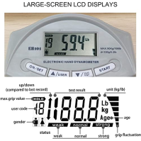 SUAVER 200 Lbs / 90 Kgs Digitální ruční dynamometr Měřič síly stisku ruky Automatické zachycení síly stisku ruky