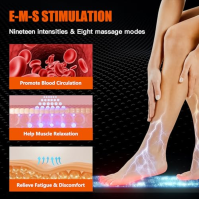 Masážní přístroj na nohy EMS Foot Massager, elektrický masážní přístroj na nohy pro úlevu od bolesti svalů a krevního oběhu, skl