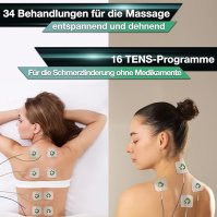 ROESSLER Srl MAX 830 TENS-Massage + EMS Duo elektrostimulační přístroj se 4 kanály pro budování svalů včetně 20 elektrod