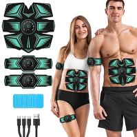 GROSBEAK EMS Muscle Stimulator ABS Trainer, elektrický břišní svalový toner pro muže a ženy, 8 módů AB stimulátoru pro paže, pas