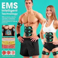 GROSBEAK EMS Muscle Stimulator ABS Trainer, elektrický břišní svalový toner pro muže a ženy, 8 módů AB stimulátoru pro paže, pas