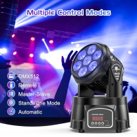 7X15W Mini Moving Head LED dmx512 RGBW světelné efekty 5 ovládacích režimů DJ disco světlo s dálkovým ovládáním stroboskopický s