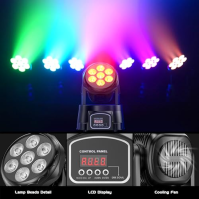 7X15W Mini Moving Head LED dmx512 RGBW světelné efekty 5 ovládacích režimů DJ disco světlo s dálkovým ovládáním stroboskopický s