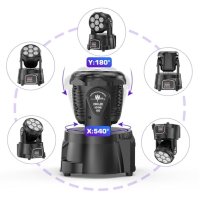 7X15W Mini Moving Head LED dmx512 RGBW světelné efekty 5 ovládacích režimů DJ disco světlo s dálkovým ovládáním stroboskopický s