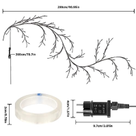 Pohádková světla Willow Vine, 144 LED ohýbatelné umělé větve stromu, LED lampa stromu dekorativní světla stromu vnitřní dekorace