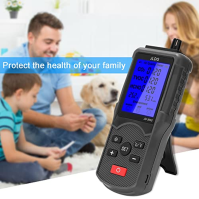 Hancaner CO2 Meter Approved 5 in 1 Air Quality TVOC HCHO Temperature and Humidity CO2 Detector with LCD Display + 1 x 1800 mAh L