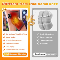 Vyhřívaný masážní přístroj na kolena, Rejuvaknee Advanced Knee Relief, masážní zábal na kolena, nastavitelný a cyklický ohřev Vi