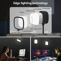 bravzurg LED stolní lampa do kanceláře, 20W stolní lampa s klipem pro PC monitor, maximálně jasná, stmívatelná, velká plocha osv