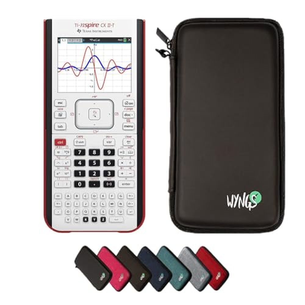 Calcuso Value Pack: TI Nspire CX II-T Graphing Calculator + WYNGS Protective Case Black + Prodloužená záruka od Calcuso