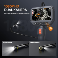 DEPSTECH Endoskopická kamera s osvětlením, 1080P inspekční kamera se dvěma objektivy a 4,3" IPS obrazovkou, IP67 vodotěsná průmy