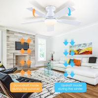 Stropní ventilátory Mpayel-117CM nízkoprofilový interiérový stropní ventilátor se světlem a dálkovým ovládáním/ovládáním APP, st