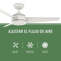 Ventilátor HUNTER FAN Finley, 36 palců, interiérový stropní ventilátor s osvětlením a dálkovým ovládáním, svěží bílý povrch, 3 o