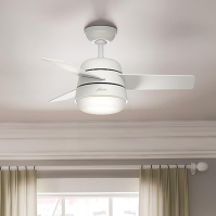 Ventilátor HUNTER FAN Finley, 36 palců, interiérový stropní ventilátor s osvětlením a dálkovým ovládáním, svěží bílý povrch, 3 o