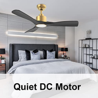 Stropní ventilátor OFANTOP s osvětlením a dálkovým ovládáním, tichý stropní ventilátor √ò132 cm WLAN, Alexa, aplikace, časovač, 