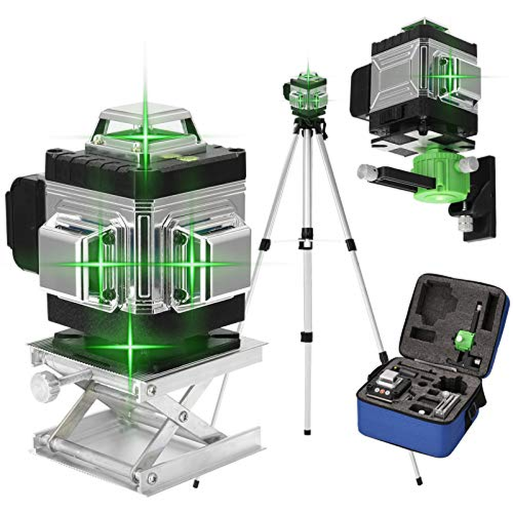 Křížový laser Hancaner 16 4x360° linií laserová vodováha 3° samonivelační funkce se stativem 1,2M a dobíjecí baterií 1 * 3000mAh