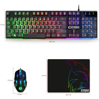 EMPIRE GAMING - Balení 3 v 1 MK800 - Herní klávesnice QWERTY Italiana RGB 105 kláves 19 kláves Anti-Ghosting