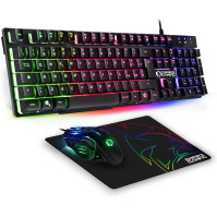 EMPIRE GAMING - Balení 3 v 1 MK800 - Herní klávesnice QWERTY Italiana RGB 105 kláves 19 kláves Anti-Ghosting