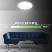 zemty LED stropní světlo stmívatelné, 24W 3200LM RGB stropní lampa se změnou barvy s dálkovým ovládáním, 4000K plochá koupelnová