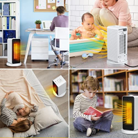 Qoosea Space Heater Přenosný elektrický ohřívač 3S Rychlý ohřev PTC Elektrický ohřívač 3 režimy ohřevu Nastavitelný ventilátor O