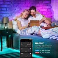 Mexllex LED pásková světla 30M (2X15M) Music Sync Color Changing RGB Strip 24-Key Remote, Sensitive Built-in Mic, App Controlled