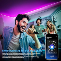 Mexllex LED pásková světla 30M (2X15M) Music Sync Color Changing RGB Strip 24-Key Remote, Sensitive Built-in Mic, App Controlled