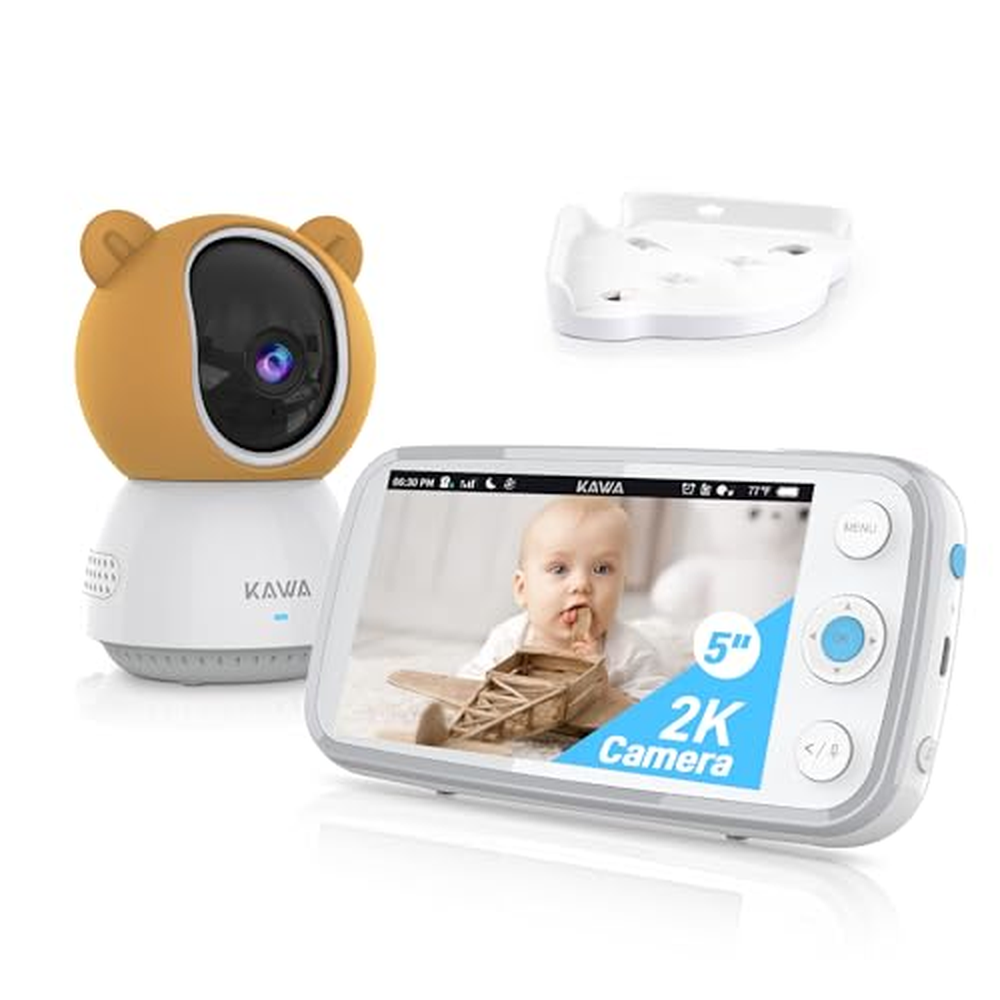 KAWA Baby Monitor, dětská chůvička s kamerou a nočním viděním, 5" HD 720P obrazovka, 4000mAh, 2cestný hovor, VOX, teplotní senzo