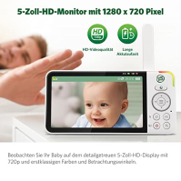 LeapFrog LF915HD chůvička s kamerou, chůvička s kamerou 5", video chůvička, audio chůvička se zoomem, interkom, noční vidění, no