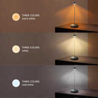 GGNOO LED stolní lampa na baterie z hliníku Stmívatelná LED stolní lampa 2700 K - 6000 K Stolní lampa Bezdrátové dotykové ovládá