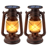 Fortand Vintage Solar Lantern, 2 kusy solární lucerny pro venkovní závěsná zahradní světla Retro design LED Storm Light Vodotěsn