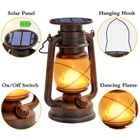 Fortand Vintage Solar Lantern, 2 kusy solární lucerny pro venkovní závěsná zahradní světla Retro design LED Storm Light Vodotěsn