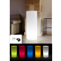 Kloris Sweet Table Cylindrical Column výška 90 cm průměr 35 cm neutrální bílá barva s vícebarevným RGB LED osvětlením