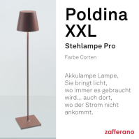 Zafferano Poldina Pro XXL - Stmívatelná stojací lampa LED z hliníku, třída krytí IP54, vnitřní/venkovní použití