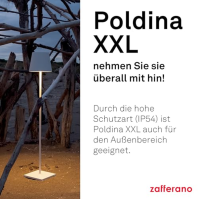 Zafferano Poldina Pro XXL - Stmívatelná stojací lampa LED z hliníku, třída krytí IP54, vnitřní/venkovní použití