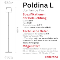 Zafferano Lampes àPorter Poldina L Pro Stojací lampa Bílá