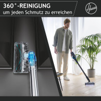 Hoover 360° otočný akumulátorový vysavač s nástavcem na chlupy zvířat a LED pro plochu 120 m², bezdrátový