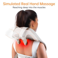 Mebak N1 Neck Massager Shiatsu masážní přístroj na ramena a krk s ohřevem Bezdrátový elektrický masážní přístroj s 5D hloubkovou