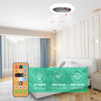 Stropní ventilátor Cozlly s osvětlením, 30W E27 LED stmívatelná časová lampa s dálkovým ovládáním, tichý stropní ventilátor se 3