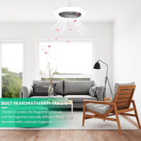 Stropní ventilátor Cozlly s osvětlením, 30W E27 LED stmívatelná časová lampa s dálkovým ovládáním, tichý stropní ventilátor se 3