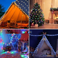 Inteligentní USB LED víla pohádková světla vnitřní, 9M 60 LED 213 režimů Globe Fairy Lights s dálkovým ovládáním, měnící se barv