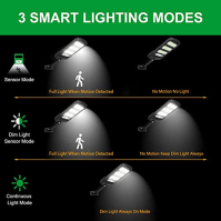 WHTOHY Venkovní solární světla, 213 LED solární lampa se senzorem pohybu, solární LED reflektor LED nástěnná lampa IP65 Vodotěsn