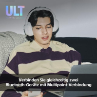 Sony ULT WEAR - Bezdrátová sluchátka Bluetooth s ULT Power Sound, dokonalé hluboké basy, potlačení šumu, čistá kvalita hovorů, v