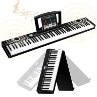 TERENCE E Piano 88 kláves Skládací digitální piano s 1800mAh baterií podpora MIDI-USB Audio-Bluetooth s 2x5W reproduktorem Susta