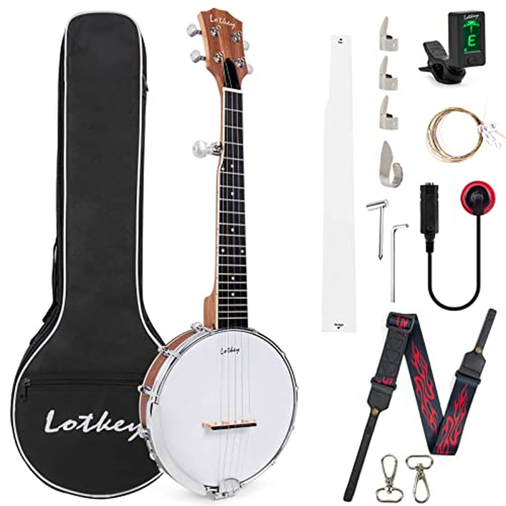 Horse Banjo 5 String 26 palců velikost Mini uzavřený Sapele zpět pro profesionální začátečníky s extra struny popruh Pick-up trs