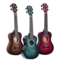 Winzz Ukulele Concert 23 palců hnědé, sada ukulele pro začátečníky pro dospělé děti, jedinečný barevný design