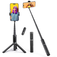 ATUMTEK Selfie Stick Tripod, výsuvná hliníková Bluetooth selfie tyč 3 v 1 s bezdrátovým dálkovým ovládáním pro iPhone 13/13 Pro/