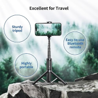 ATUMTEK Selfie Stick Tripod, výsuvná hliníková Bluetooth selfie tyč 3 v 1 s bezdrátovým dálkovým ovládáním pro iPhone 13/13 Pro/